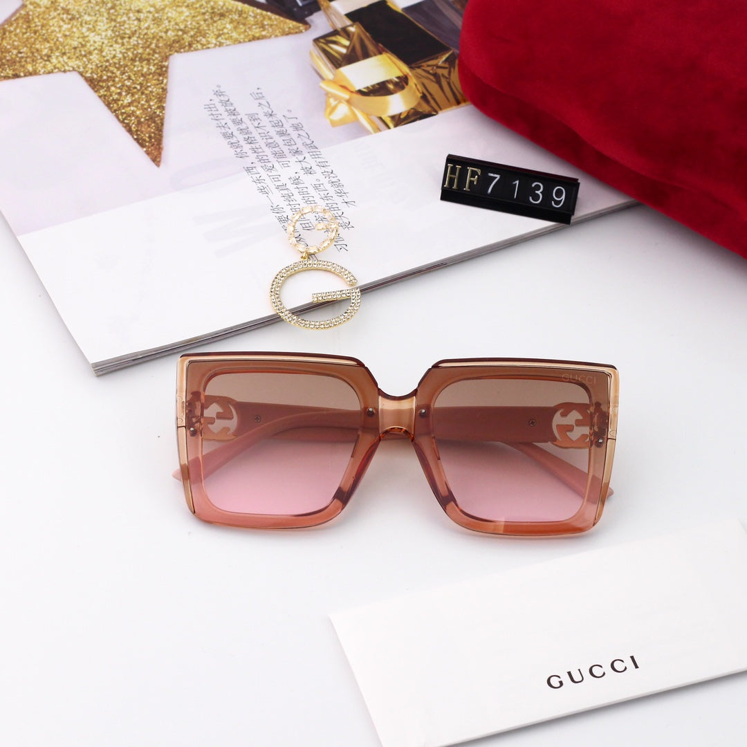 New Square Frame Environmentally Friendly PC Sunglasses 7139s-sss62