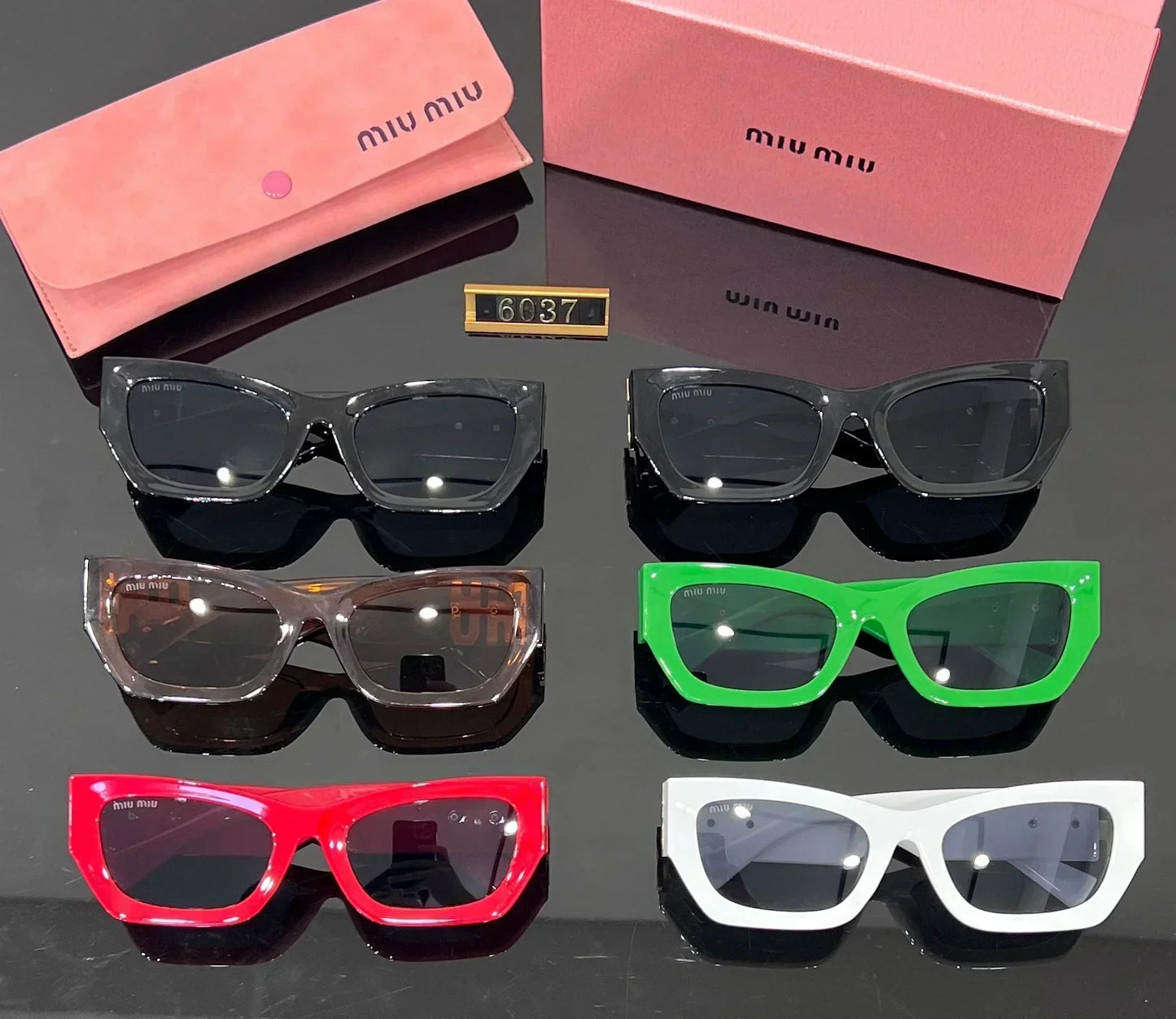 Fashion Square Cat-Eye Sunglasses 6037s-sss62