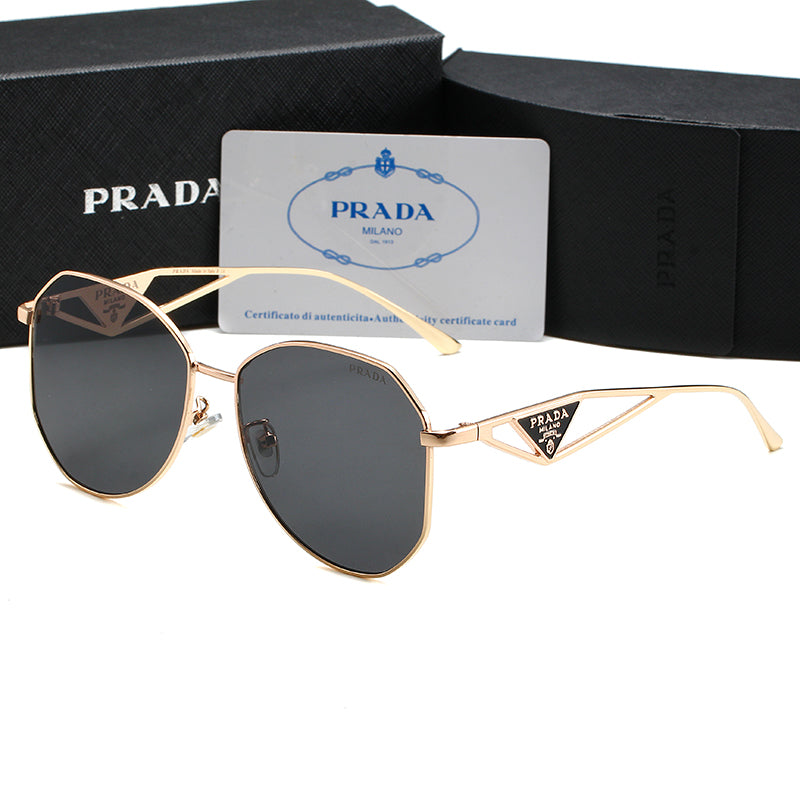 Unisex Triangle Logo Metal Sunglassess-sss62