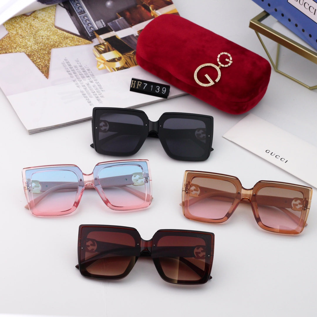 New Square Frame Environmentally Friendly PC Sunglasses 7139s-sss62