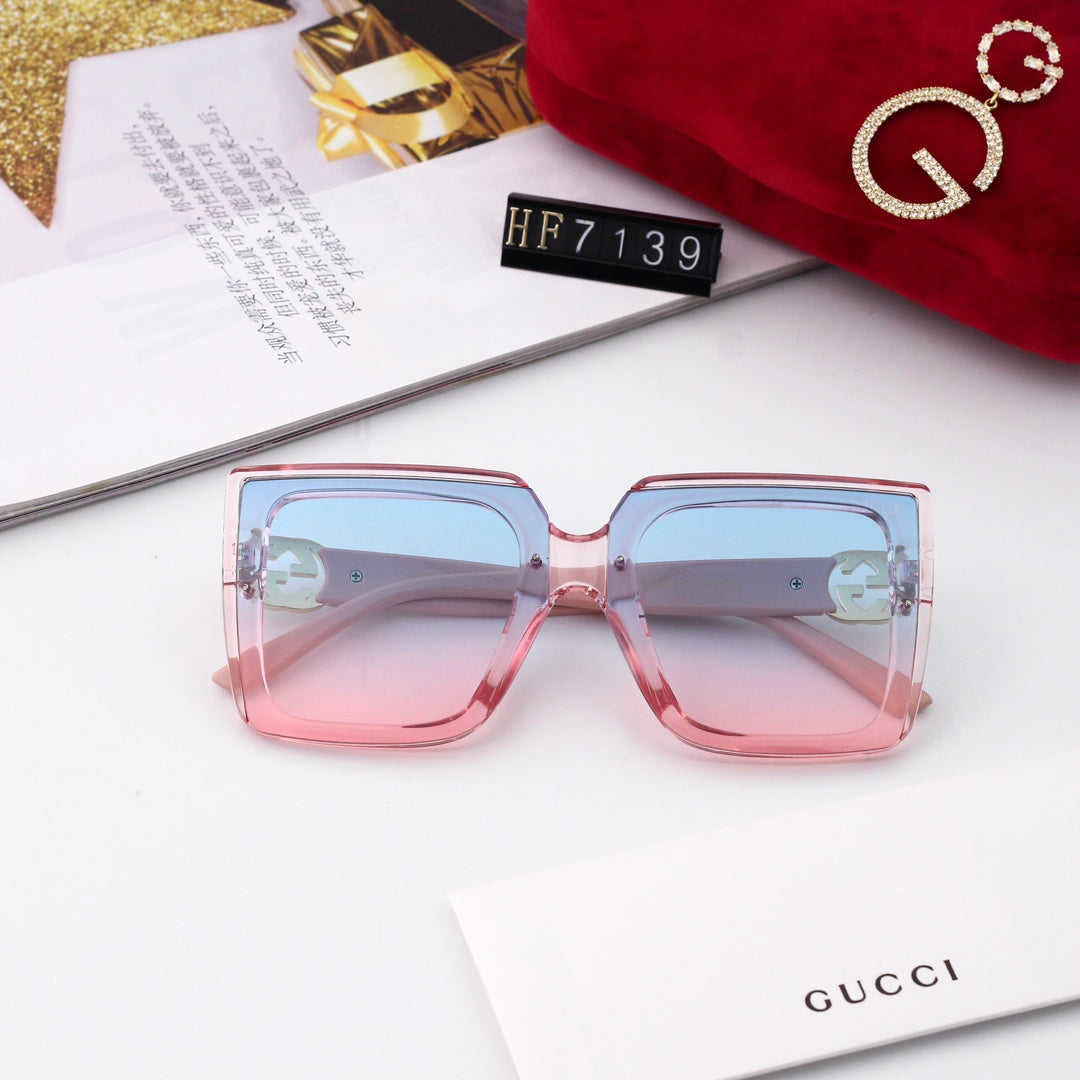 New Square Frame Environmentally Friendly PC Sunglasses 7139s-sss62