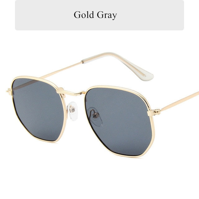 Oulylan Vintage Polygon Sunglasses Women Men Brand Metal Frame Sun Glasses Ladies UV400 Female Luxury Polygonal Sunglass Male--s1