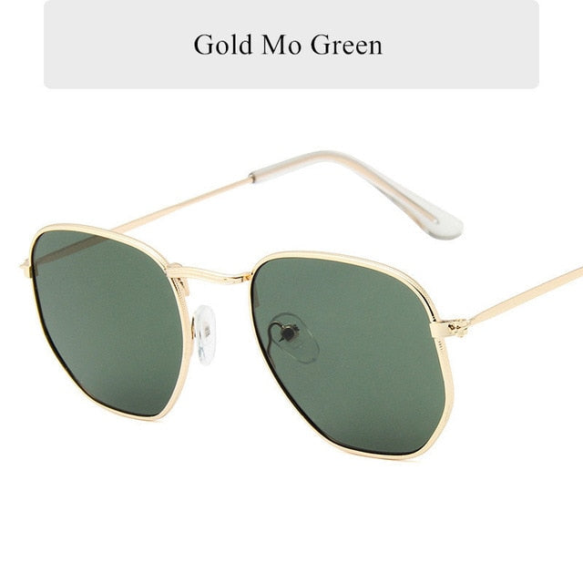 Oulylan Vintage Polygon Sunglasses Women Men Brand Metal Frame Sun Glasses Ladies UV400 Female Luxury Polygonal Sunglass Male--s1
