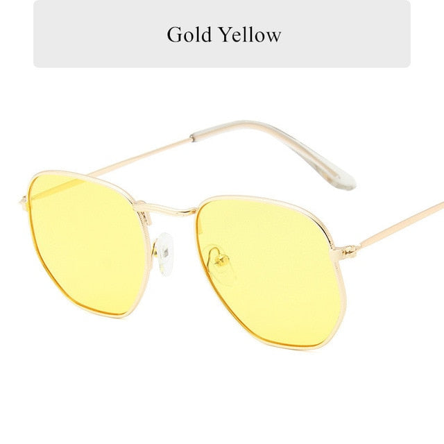 Oulylan Vintage Polygon Sunglasses Women Men Brand Metal Frame Sun Glasses Ladies UV400 Female Luxury Polygonal Sunglass Male--s1