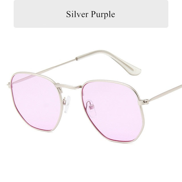 Oulylan Vintage Polygon Sunglasses Women Men Brand Metal Frame Sun Glasses Ladies UV400 Female Luxury Polygonal Sunglass Male--s1