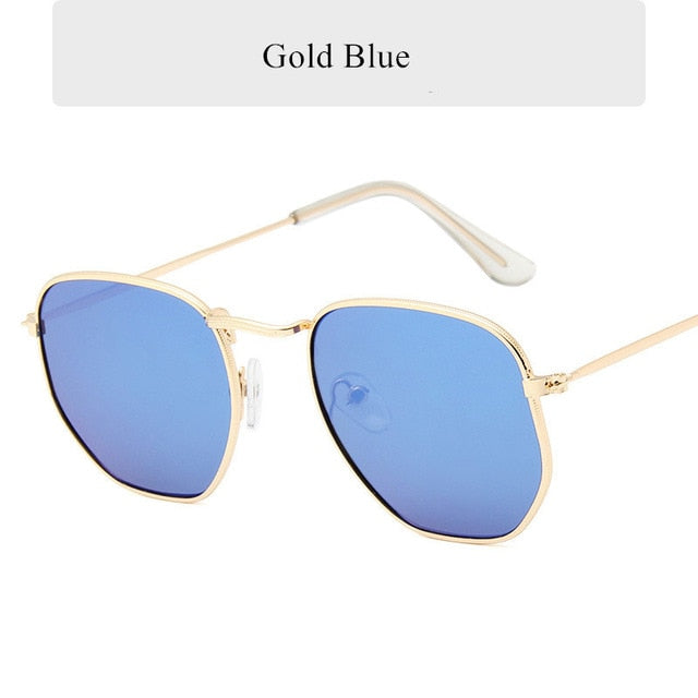 Oulylan Vintage Polygon Sunglasses Women Men Brand Metal Frame Sun Glasses Ladies UV400 Female Luxury Polygonal Sunglass Male--s1