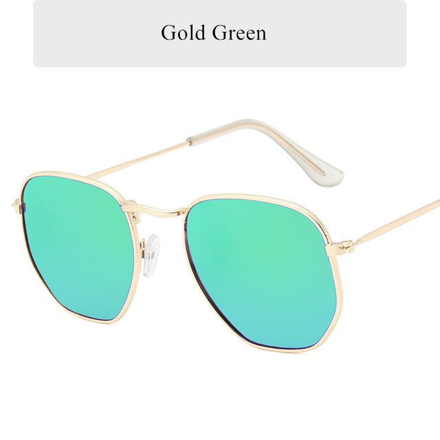 Oulylan Vintage Polygon Sunglasses Women Men Brand Metal Frame Sun Glasses Ladies UV400 Female Luxury Polygonal Sunglass Male--s1