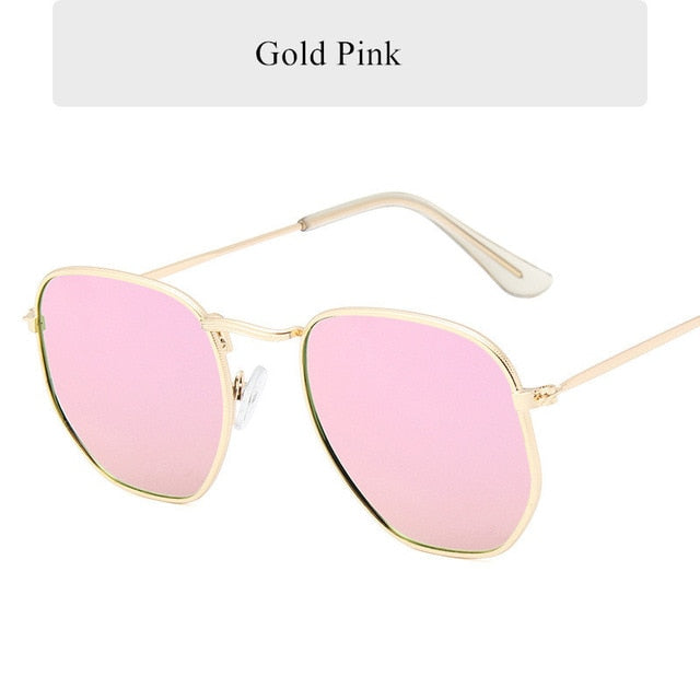 Oulylan Vintage Polygon Sunglasses Women Men Brand Metal Frame Sun Glasses Ladies UV400 Female Luxury Polygonal Sunglass Male--s1