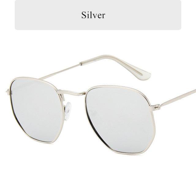 Oulylan Vintage Polygon Sunglasses Women Men Brand Metal Frame Sun Glasses Ladies UV400 Female Luxury Polygonal Sunglass Male--s1