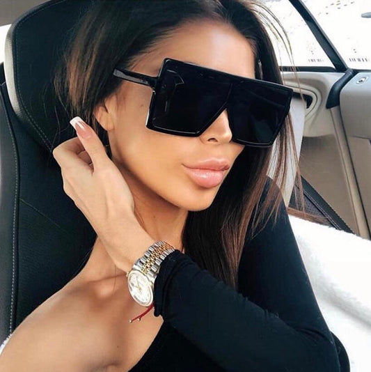 Plastic Oversized Women Sunglasses Square Brand Designer Big Frame Sunglasses For Female UV400 Sun Glasses oculos masculino--s1