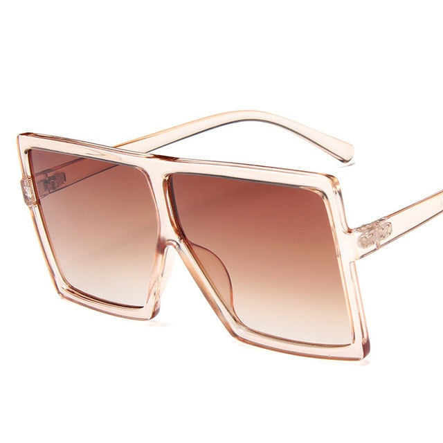 Plastic Oversized Women Sunglasses Square Brand Designer Big Frame Sunglasses For Female UV400 Sun Glasses oculos masculino--s1