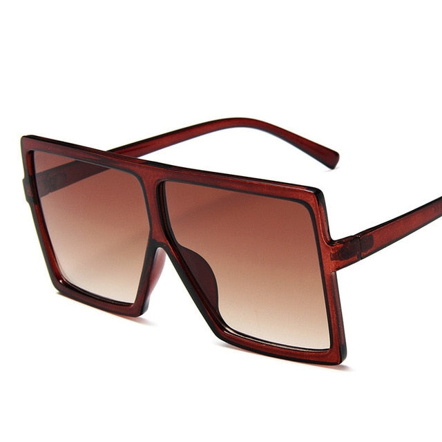 Plastic Oversized Women Sunglasses Square Brand Designer Big Frame Sunglasses For Female UV400 Sun Glasses oculos masculino--s1